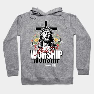 Made to Worship (Jesus Christ crowned thorns and cross Hoodie